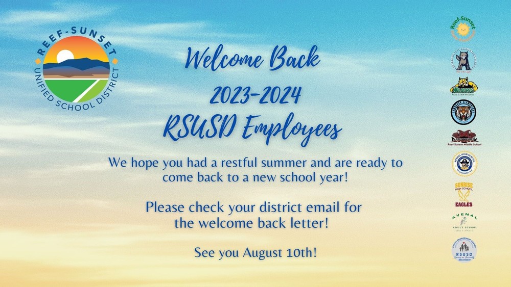Welcome Back Letter!