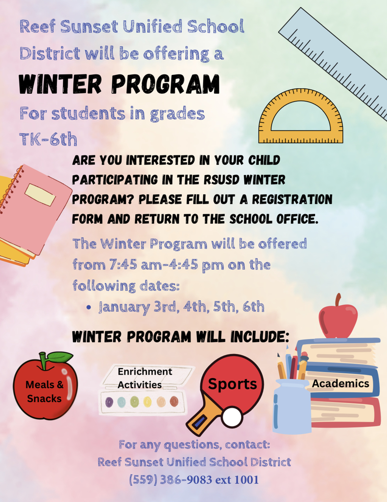RSUSD Winter Program flyer